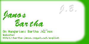 janos bartha business card